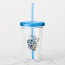 Vaso Acrílico Niños malcriados animal moderno delfín monograma