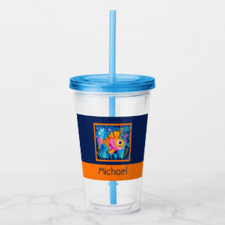 Vaso Acrílico Niños peces coloridos