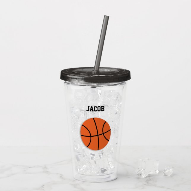 Vaso Acrílico Niños personalizados de básquetbol (Reverso (hielo))