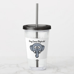 Vaso Acrílico Niños y Chicas aman a los elefantes