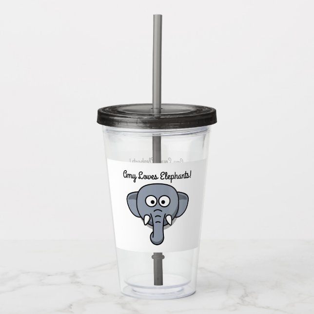 Vaso Acrílico Niños y Chicas aman a los elefantes (Anverso)
