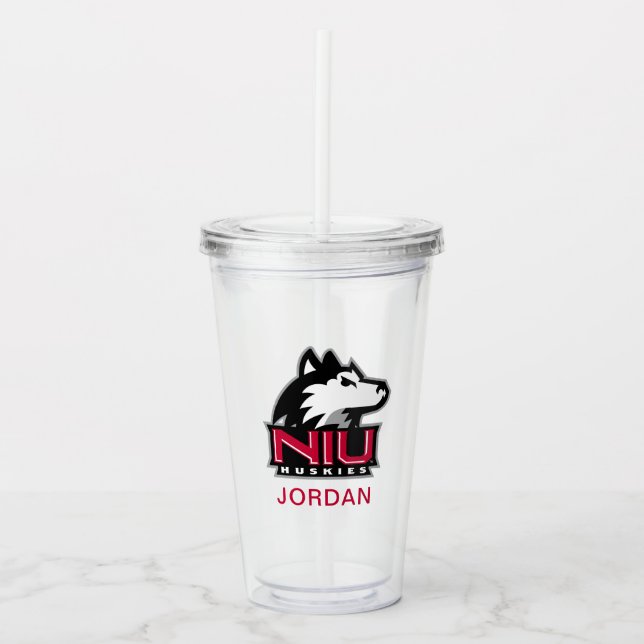 Vaso Acrílico NIU Huskies Wordmark (Anverso)