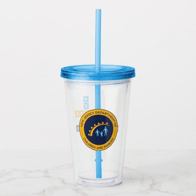 Vaso Acrílico NJDCF Tumbler acrílico "seguro, sano y conectado" (Anverso)