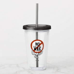 Vaso Acrílico No hay guerra con la paloma