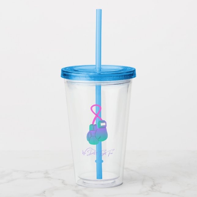 Vaso Acrílico No luchamos justamente (Anverso)