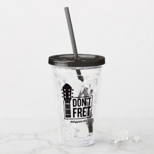 Vaso Acrílico No te preocupes (Filipenses 4:6-7) Guitarra