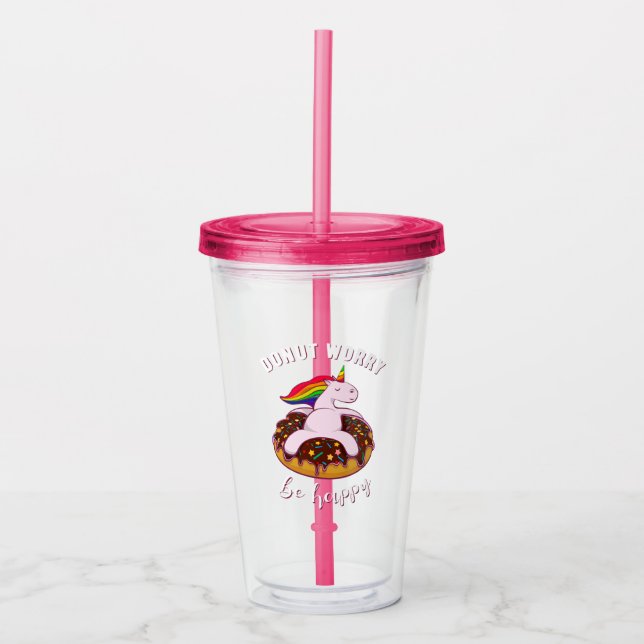 Vaso Acrílico No te preocupes sé feliz (Anverso)