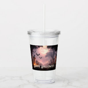 Vaso Acrílico Noche de Sombras: Un Hechizo de Halloween Despiert
