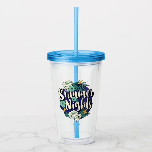 Vaso Acrílico Noches de verano de personalizado Text (Anverso)