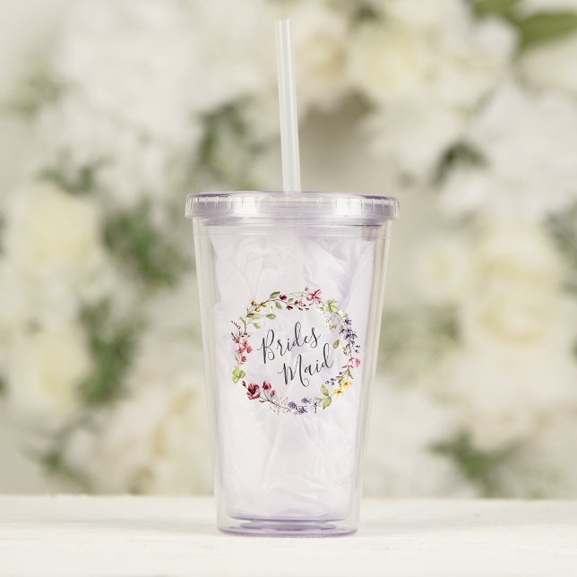 Vaso Acrílico Nodismaid Boho Wildflower Wreath Boda (Subido por el creador)