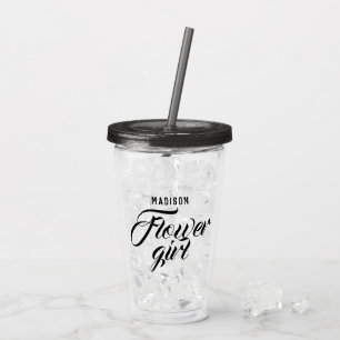 Vaso Acrílico Nombra de la flor Negro Minimalismo moderno regalo