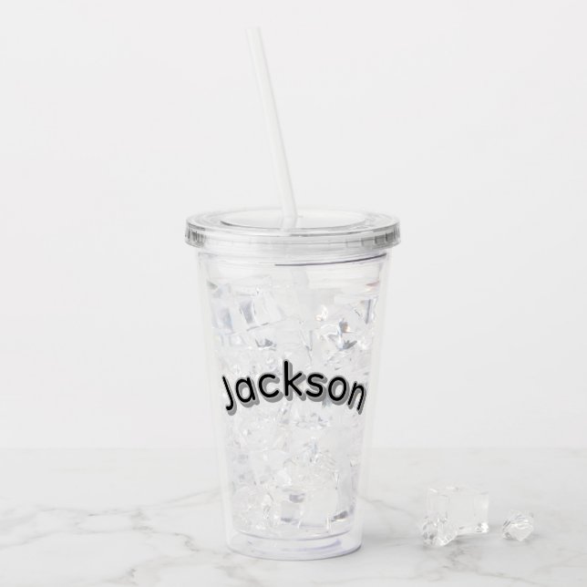 Vaso Acrílico Nombre de chicos Jackson, (Anverso (hielo))