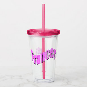 Vaso Acrílico Nombre de francia de mosaico rosado, Tumbler acríl