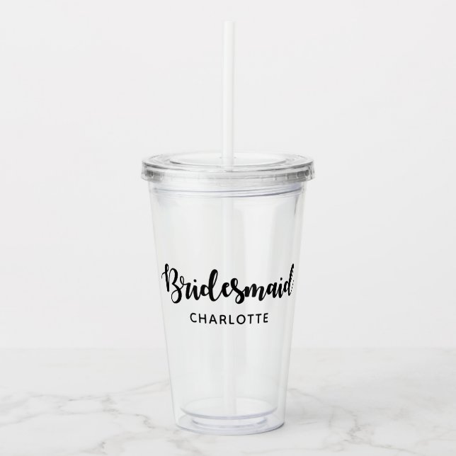 Vaso Acrílico Nombre de la dama de honor del Personalizado de la (Anverso)