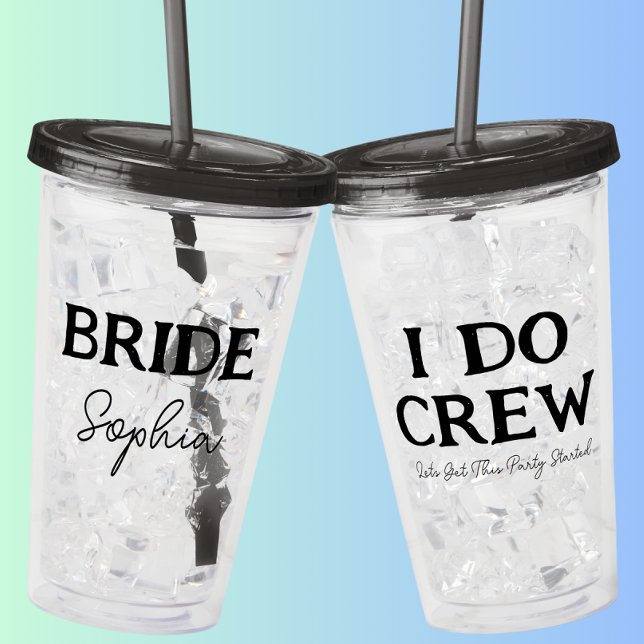 Vaso Acrílico Nombre de la novia de la Bachelorette (Front And Back - Close Up)