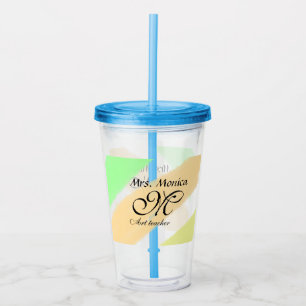 Vaso Acrílico Nombre de las rayas de color verde amarillo del pr