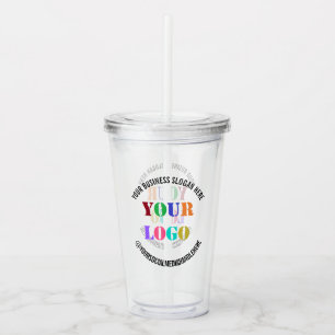 Vaso Acrílico Nombre de medio social promocional del logotipo de