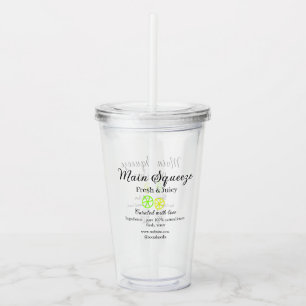 Vaso Acrílico nombre de negocio de jugo de limón exprimido princ