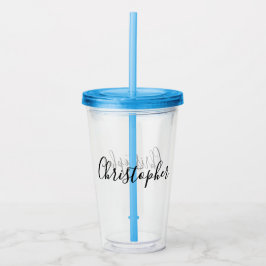 Vaso Acrílico Nombre de script personalizado