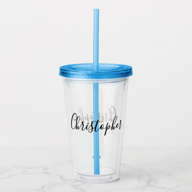 Vaso Acrílico Nombre de script personalizado (Anverso)