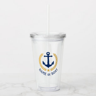 Vaso Acrílico Nombre del barco Anchor Náutico Estrella del Laur