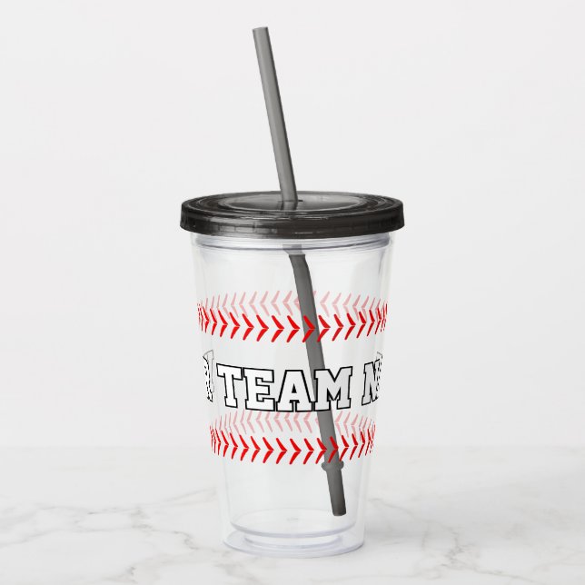 Vaso Acrílico Nombre del equipo del jugador de béisbol, entrenad (Izquierda)