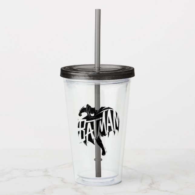 Vaso Acrílico Nombre del pincel de tinta de Batman (Anverso)