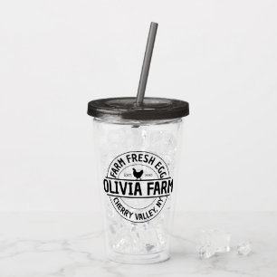 Vaso Acrílico Nombre del propietario fresco de la granja Persona