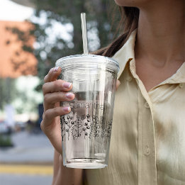 Vaso Acrílico Nombre floral