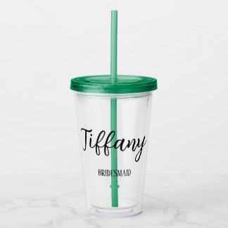 Vaso Acrílico Nombre moderno de guión Minimalista Bachelorette F