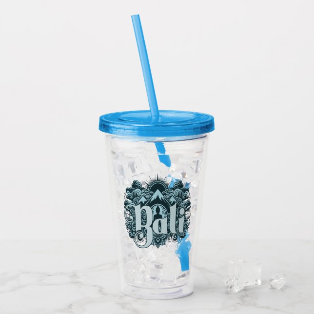Vaso Acrílico Nombre personalizado Bali (Anverso (hielo))