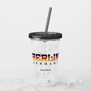 Vaso Acrílico Nombre personalizado Berlín Alemania