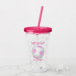 Vaso Acrílico Nombre personalizado Cumpleaños Girly Pink White S