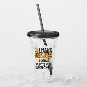 Vaso Acrílico Nombre personalizado de Beer Superpower