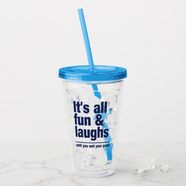 Vaso Acrílico Nombre personalizado de FUN & LAUGHS (Anverso (hielo))