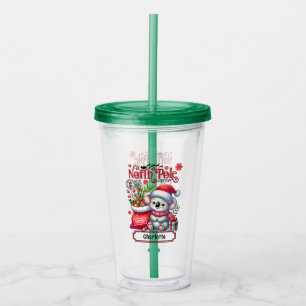 Vaso Acrílico Nombre personalizado de las navidades de Koala