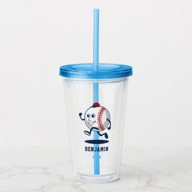 Vaso Acrílico Nombre personalizado del Personalizado de béisbol  (Anverso)