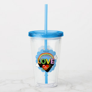 Vaso Acrílico Nombre personalizado "El amor es amor"