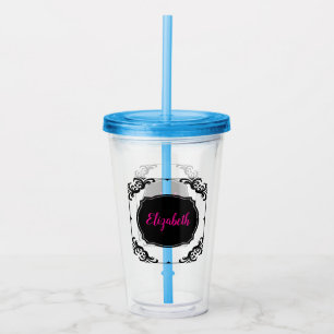 Vaso Acrílico Nombre personalizado Elegante del jugador de Bunco