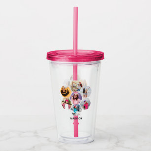 Vaso Acrílico Nombre personalizado moderno de varios Collages de