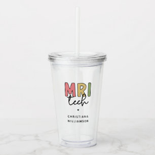 Vaso Acrílico Nombre personalizado MRI Tech Regalos Tecnológic