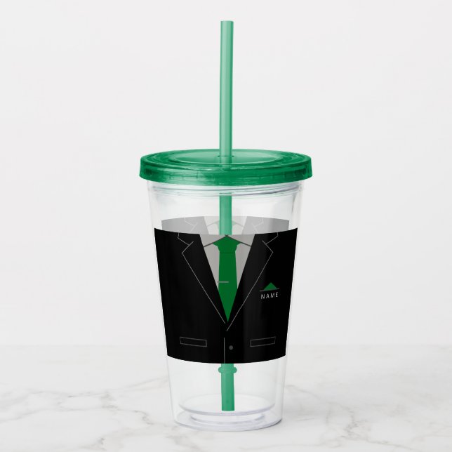 Vaso Acrílico Nombre Personalizado Negocio Tumbler Acrílico (Anverso)