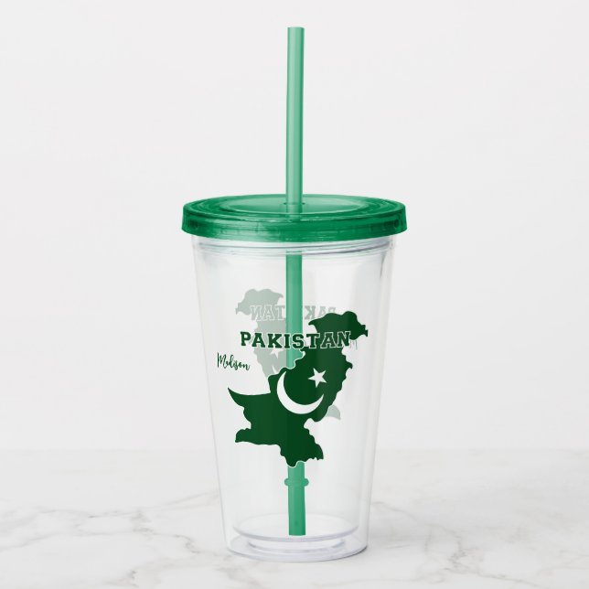 Vaso Acrílico Nombre personalizado Pakistán (Anverso)