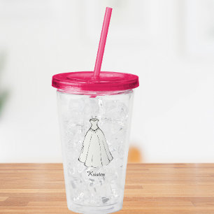 Vaso Acrílico Nombre personalizado para la novia en la fiesta de
