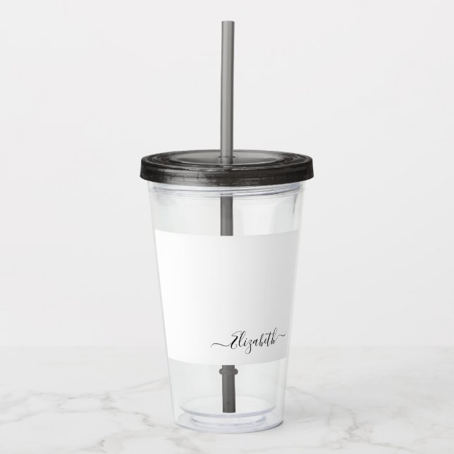 Vaso Acrílico Nombre personalizado personalizado tumbler Elizabe (Anverso)