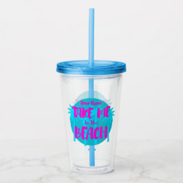 Vaso Acrílico Nombre personalizado Playa de verano Vacaciones Az