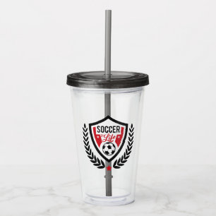Vaso Acrílico Nombre personalizado Tumores del logotipo del fútb