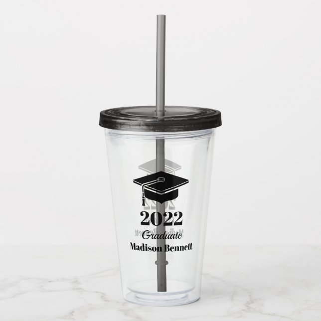 Vaso Acrílico Nombre personalizado y año Graduación (Anverso)