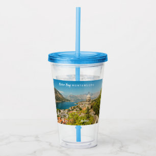 Vaso Acrílico Nombre personalizado y Montenegro de texto
