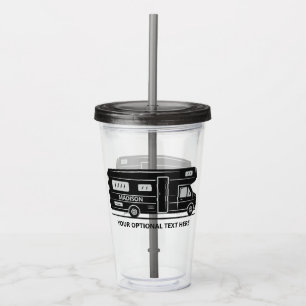 Vaso Acrílico Nombre personalizado y texto Camper Van tumblers